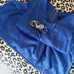 Gabby Skye plus size royal blue  textured partydre